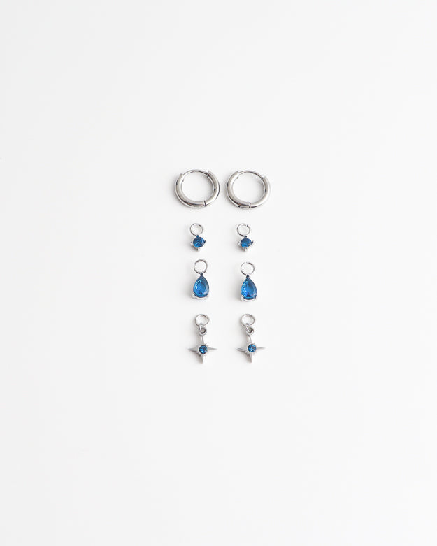 Birthstonebox - Boucles d’oreilles – Set – Acier inoxydable
