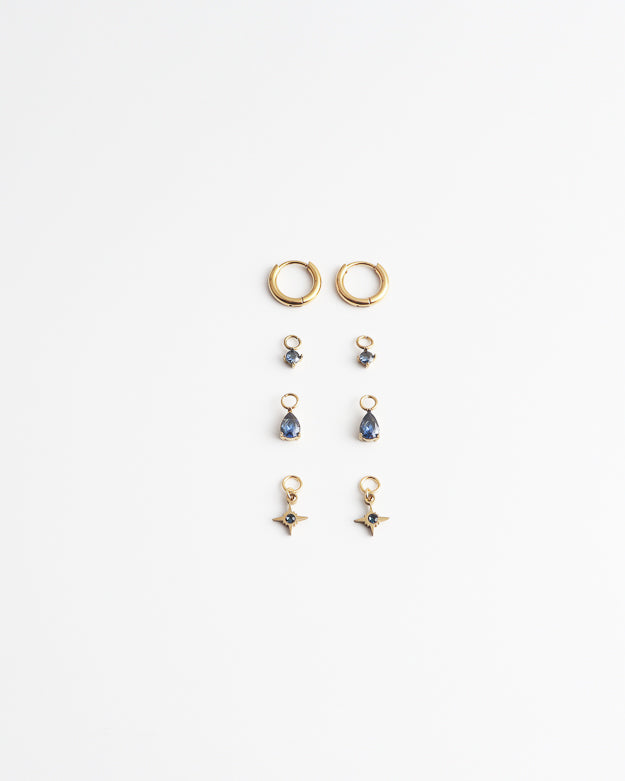 Birthstonebox - Boucles d’oreilles – Set – Acier inoxydable