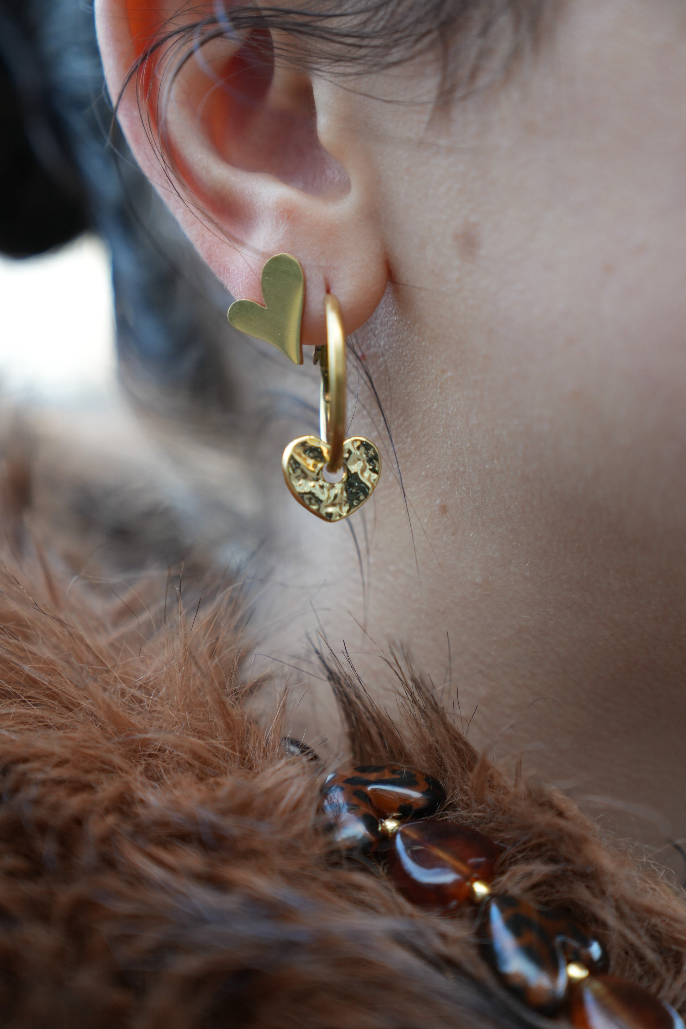 Corazones brillantes - Pendientes - Acero inoxidable