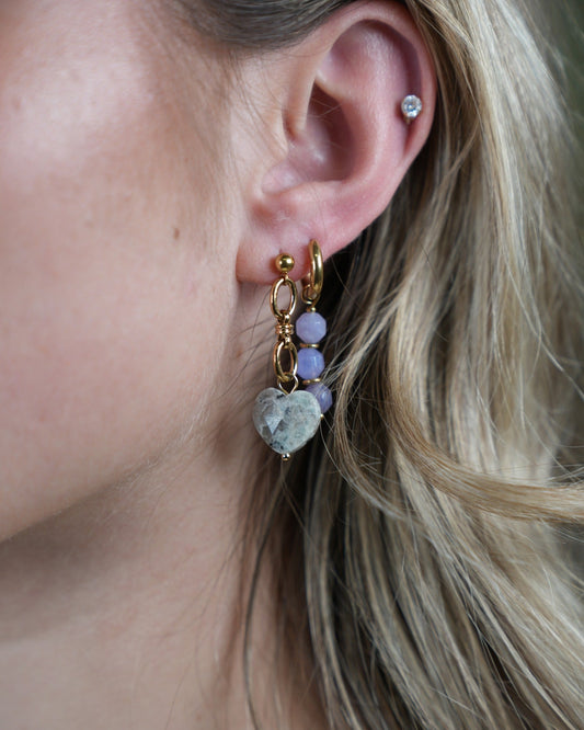 Crystel - Earrings - Natural Stone - Stainless Steel