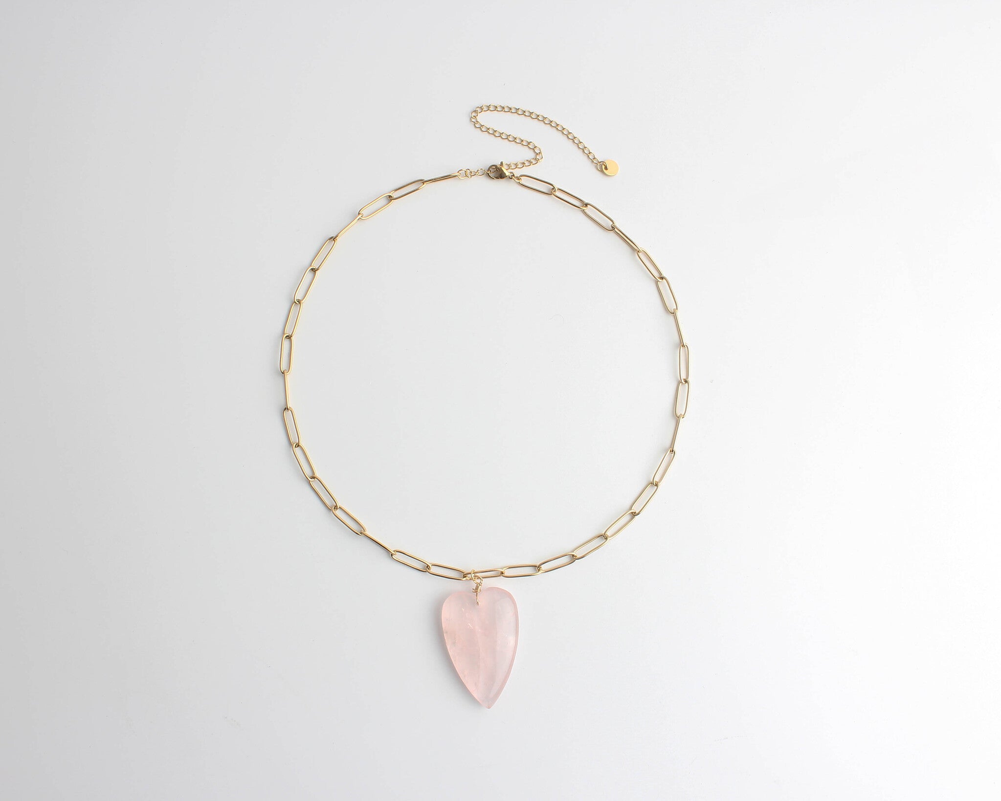 Natural Stone Heart - Necklace - Natural Stone - Stainless Steel