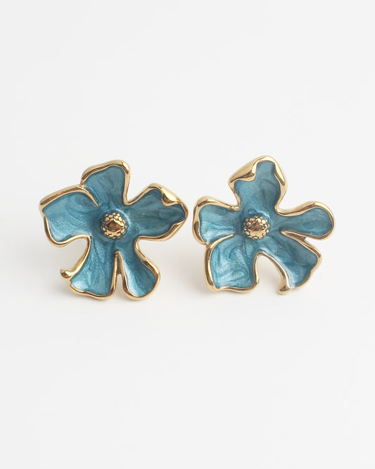 Fleur d'amour - Clous d'oreilles - Boucles d'oreilles - Acier inoxydable
