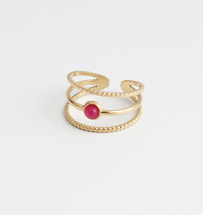 Aarya - Ring - Naturstein - Edelstahl - Verstellbar