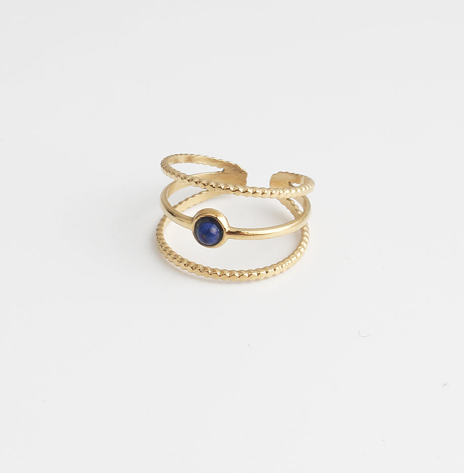 Aarya - Ring - Naturstein - Edelstahl - Verstellbar