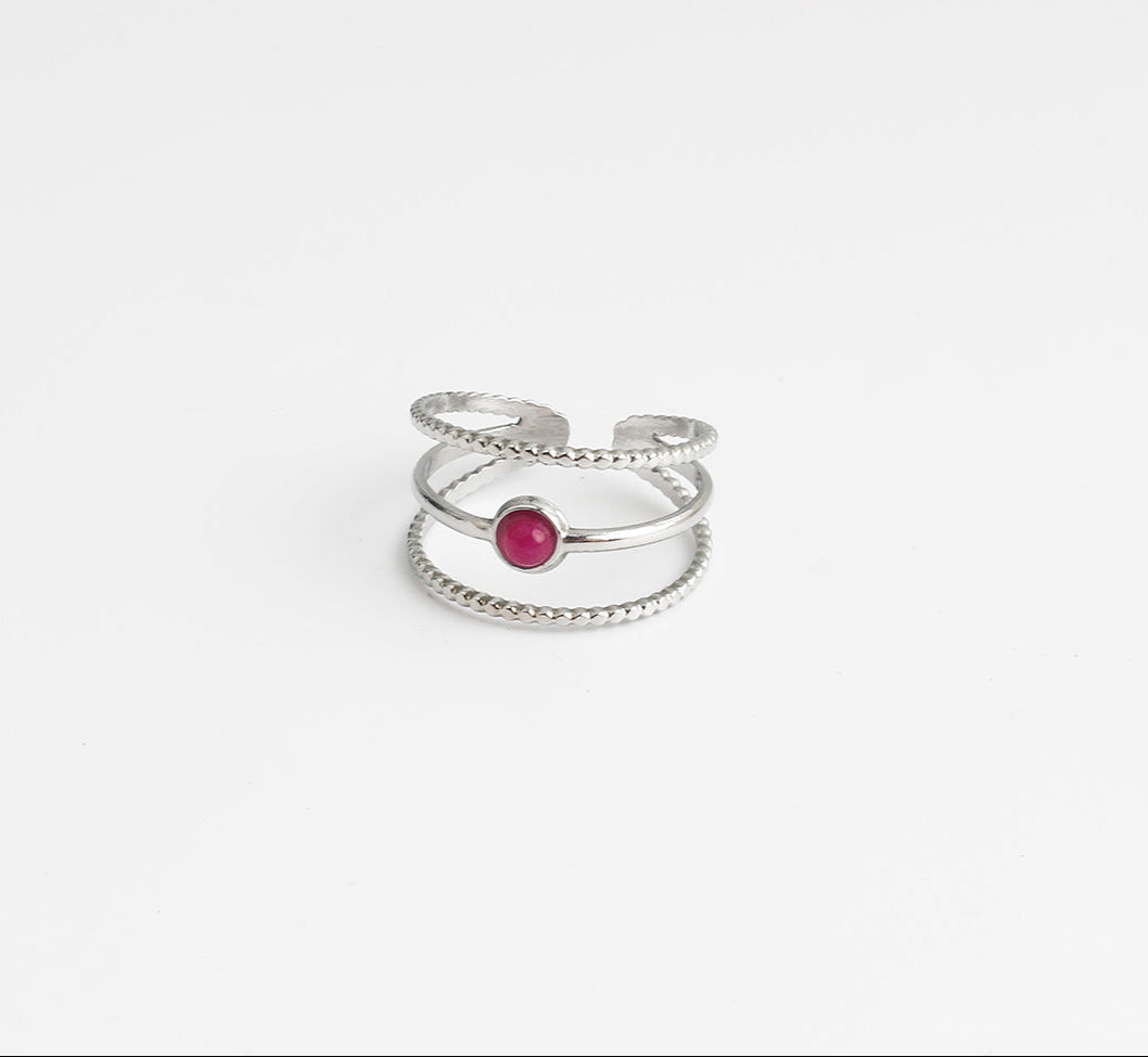 Aarya - Ring - Naturstein - Edelstahl - Verstellbar