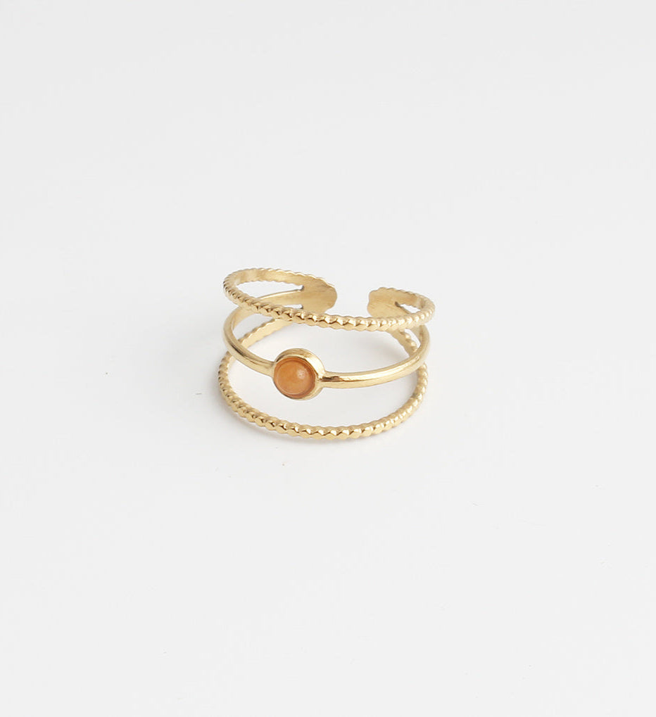 Aarya - Ring - Naturstein - Edelstahl - Verstellbar