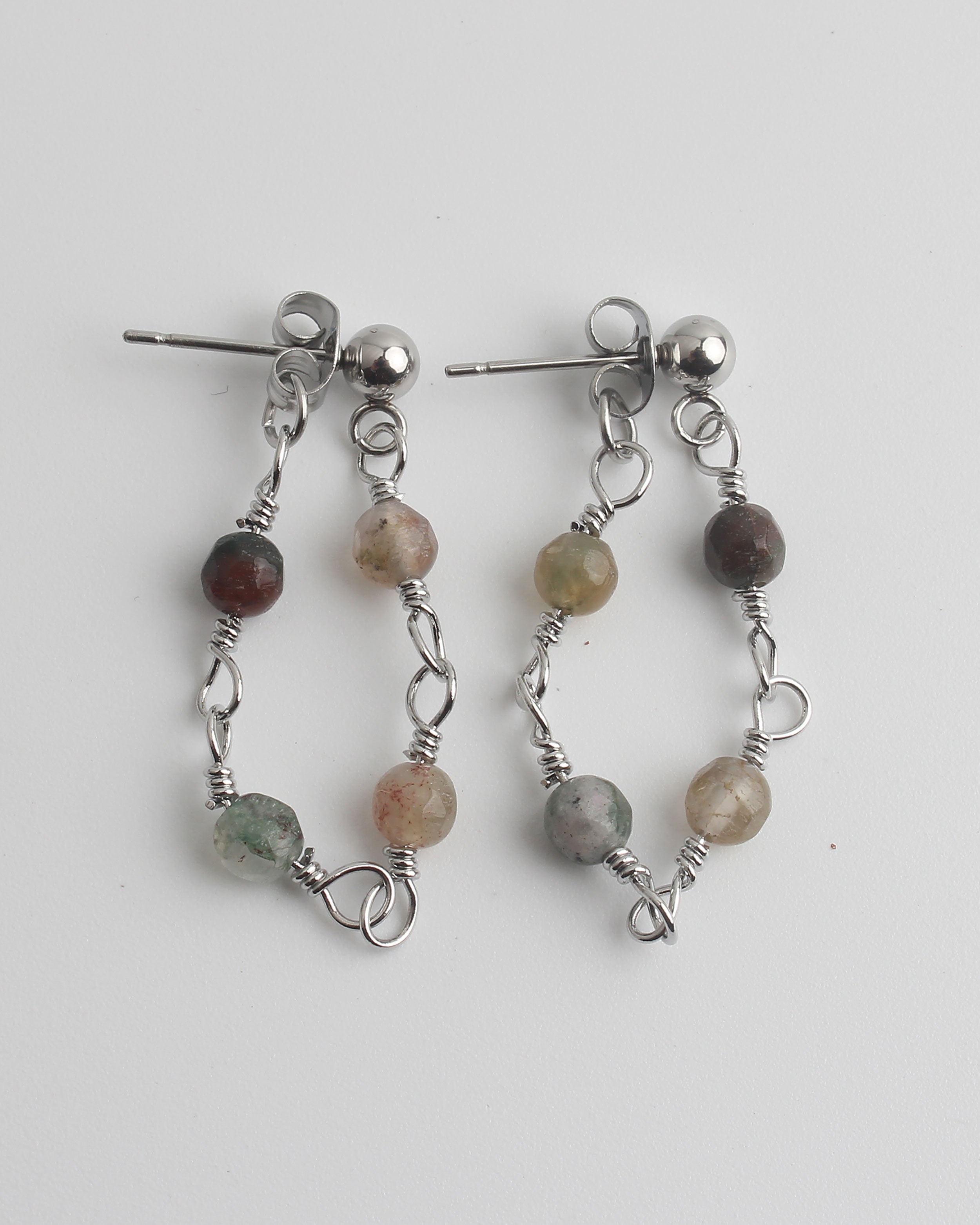 Léa - Boucles d'oreilles - Pierre naturelle - Acier inoxydable