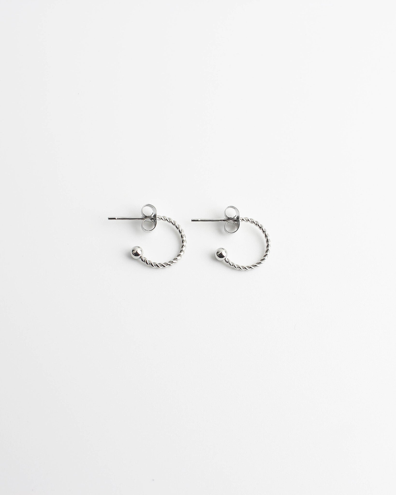 Small Twisted Hoops -  pendientes  -  Acero inoxidable