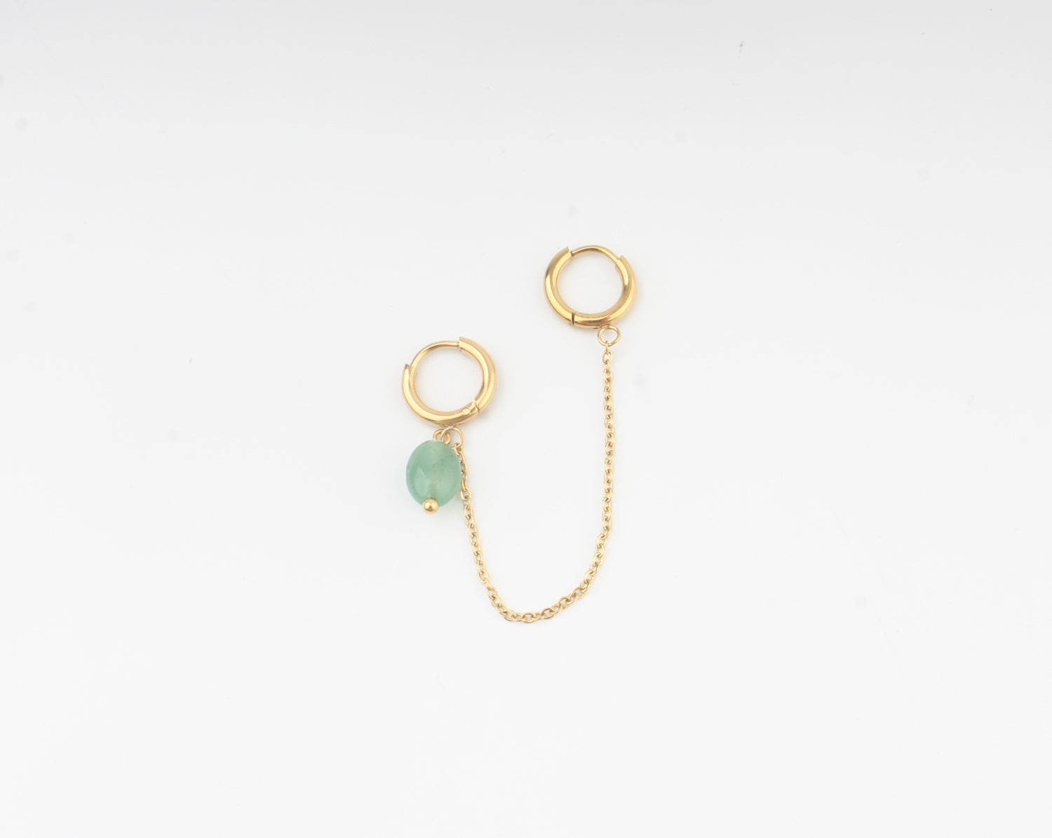 Natural stone - Boucle d'oreille double - Acier inoxydable