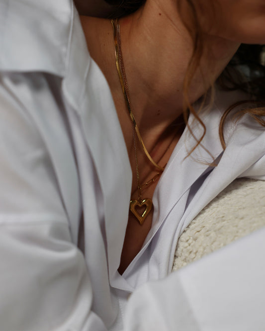 Chained Heart - Ketting - Stainless Steel