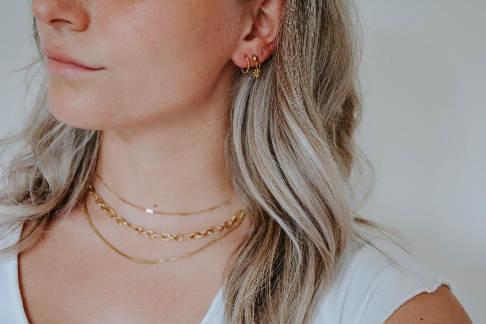 Small Twisted Hoops -  pendientes  -  Acero inoxidable