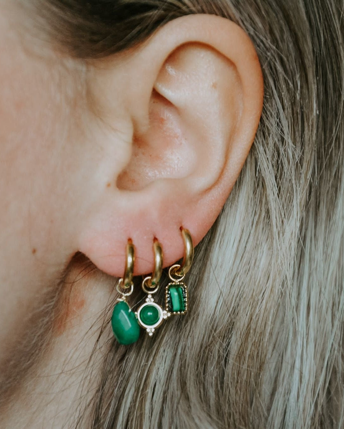 Aline - Earrings - Natural Stone - Stainless Steel