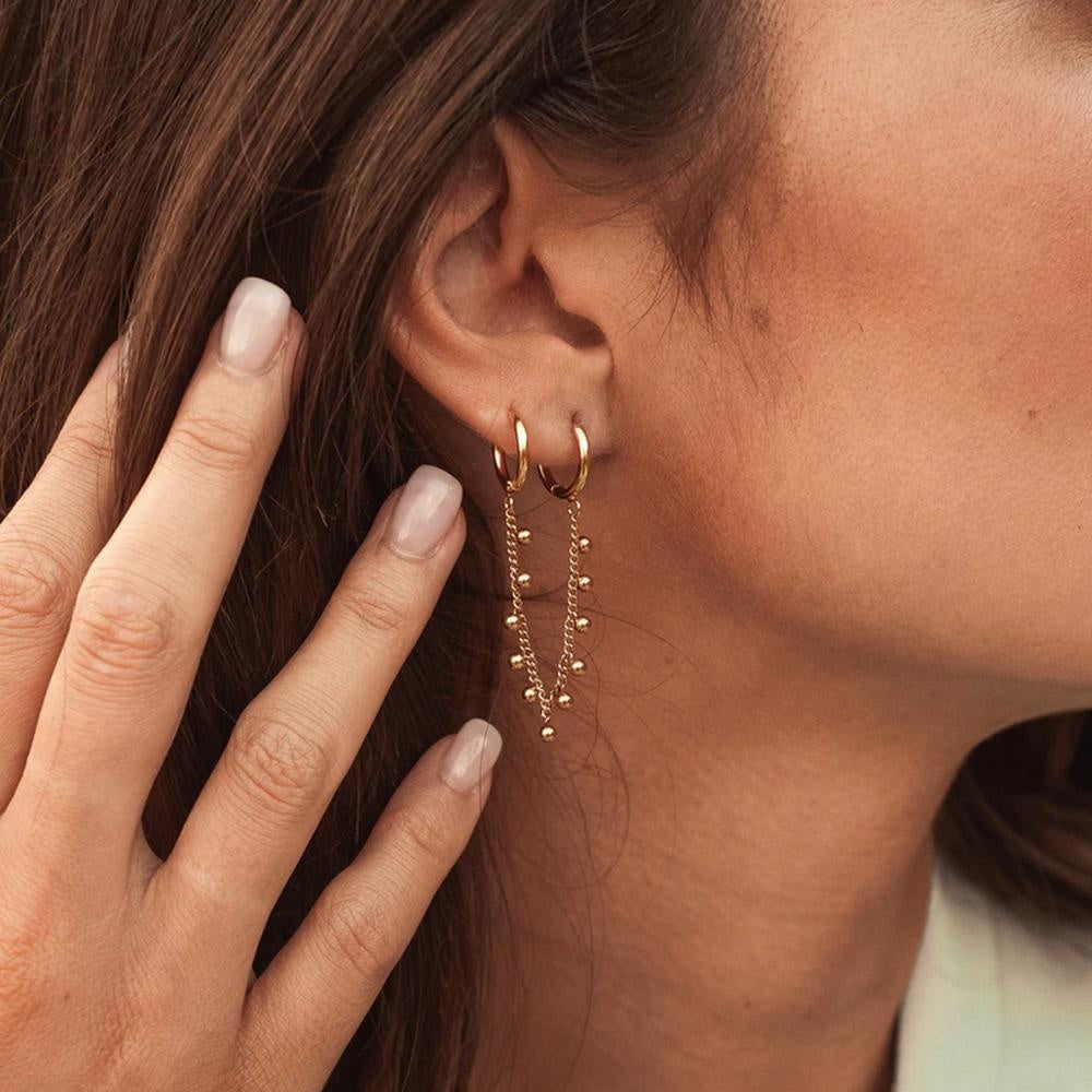 Little dots - Doppelter Ohrring - Edelstahl