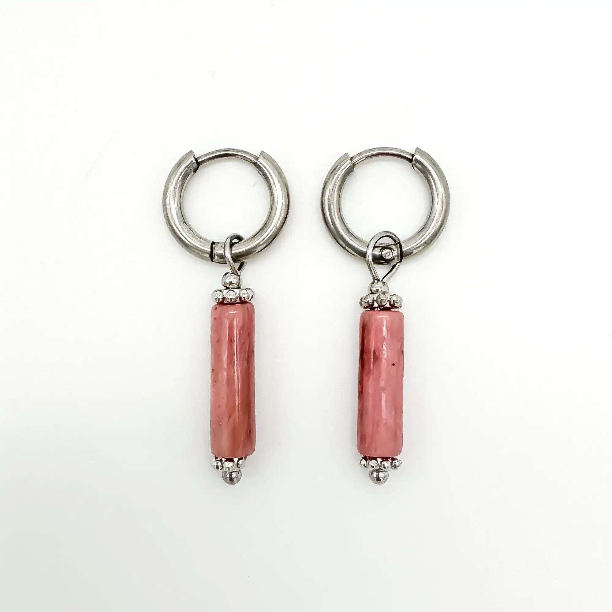 Olivia - Boucles d'oreilles - Pierre naturelle - Acier inoxydable