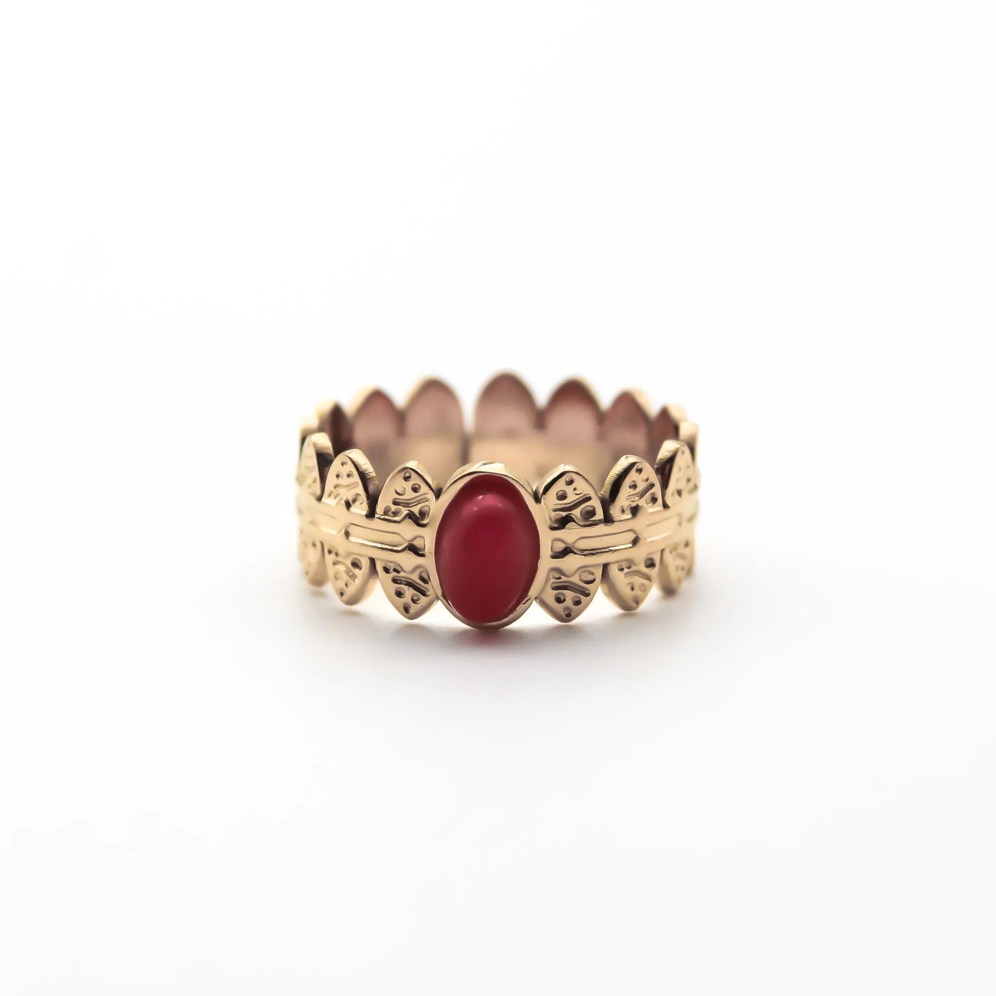 Didi - Ring - Natuursteen - Stainless steel - Verstelbaar