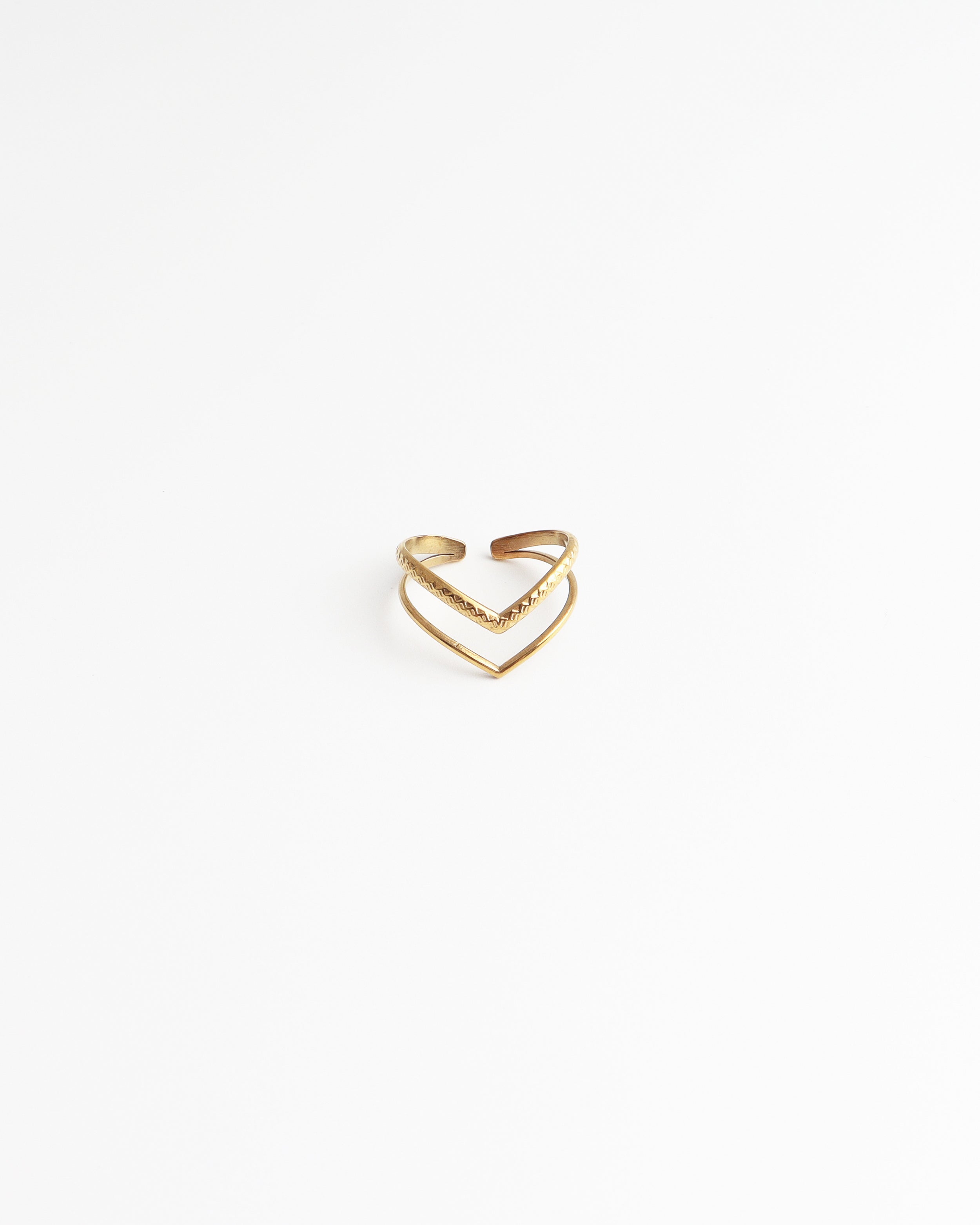 Double Wave - Ring - Stainless Steel - Adjustable