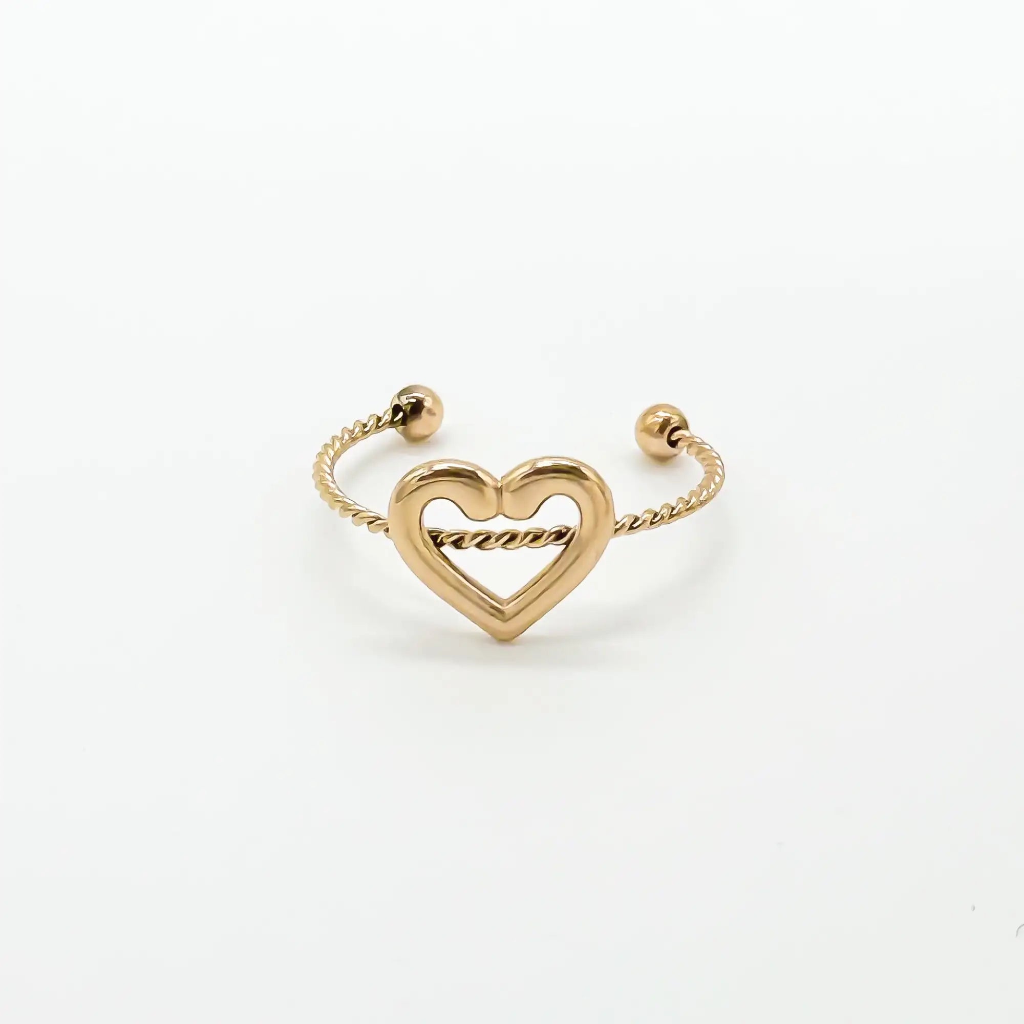 Minimalistic Heart - Anillo - Acero inoxidable - Ajustable
