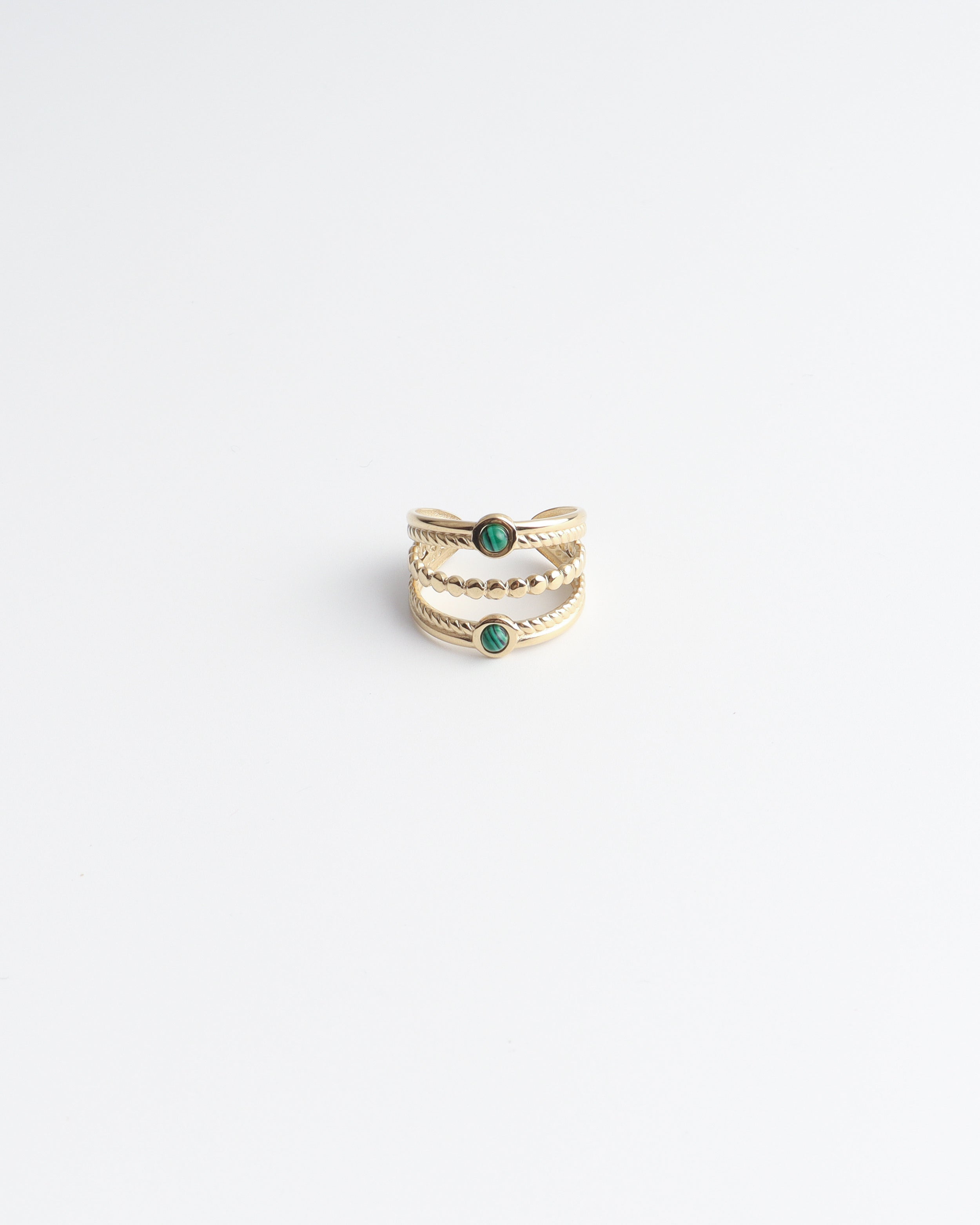 Michelle - Ring - Natuursteen - Stainless Steel - Verstelbaar