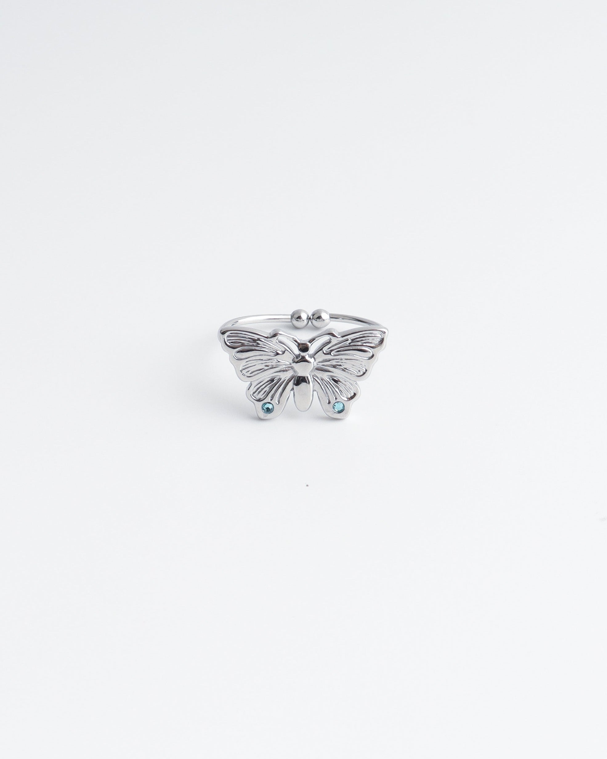 Butterfly - Bague - Acier inoxydable - Ajustable