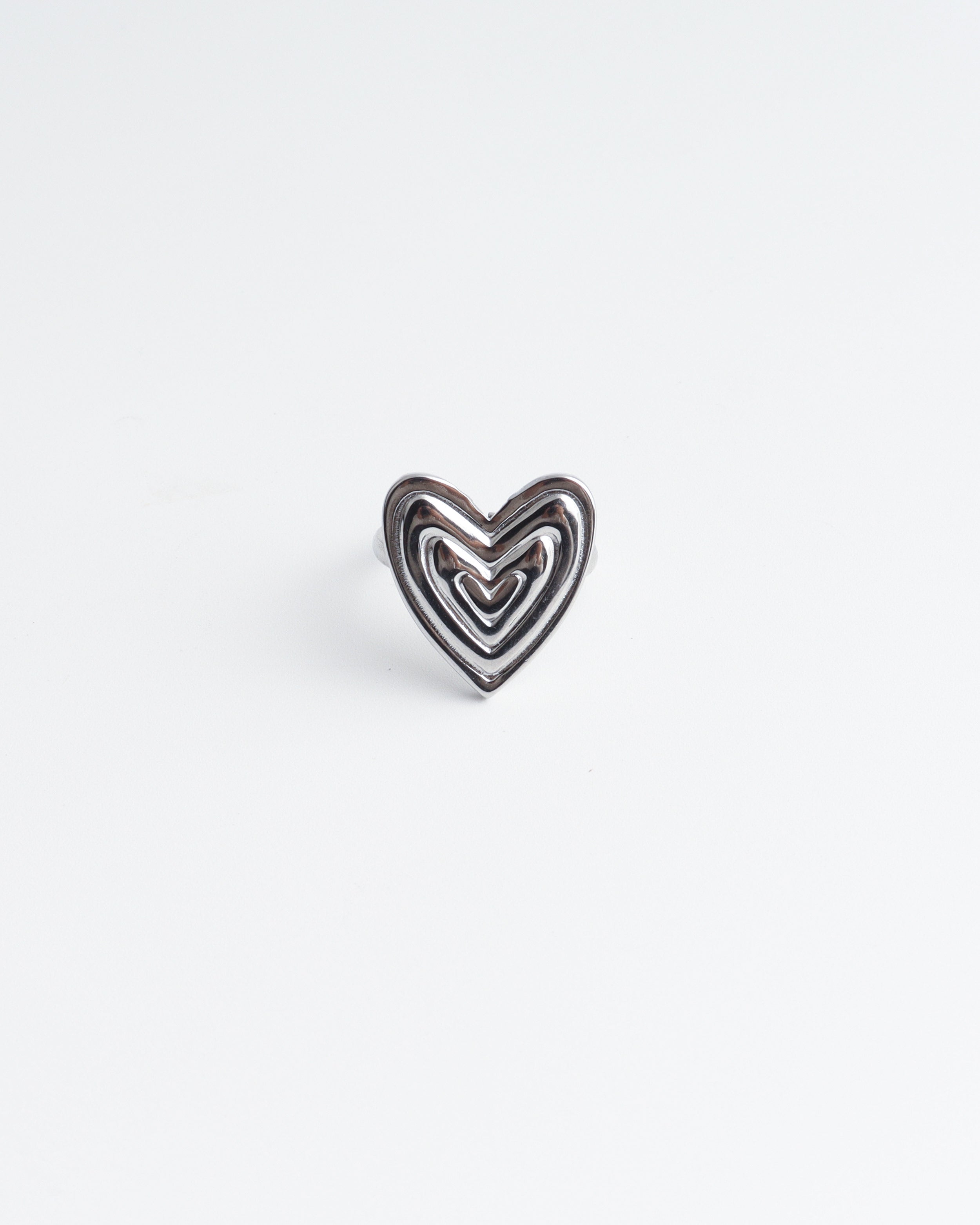 Groovy Heart - Ring - Stainless Steel - Verstelbaar