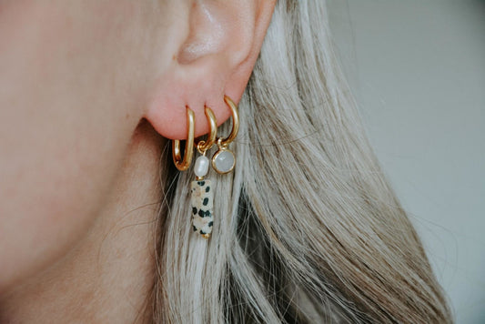 Dora & Pearl - Earrings - Natural Stone - Stainless Steel