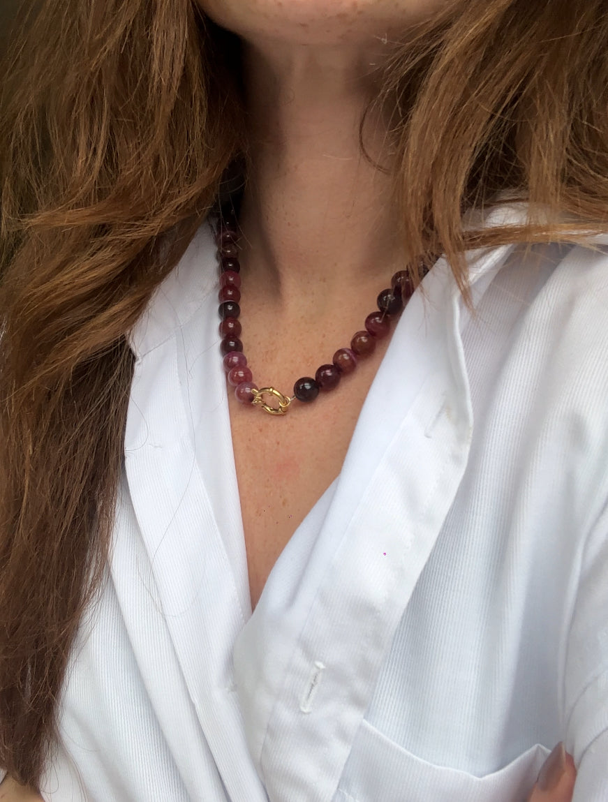 Samira - Necklace - Natural Stone -Stainless Steel