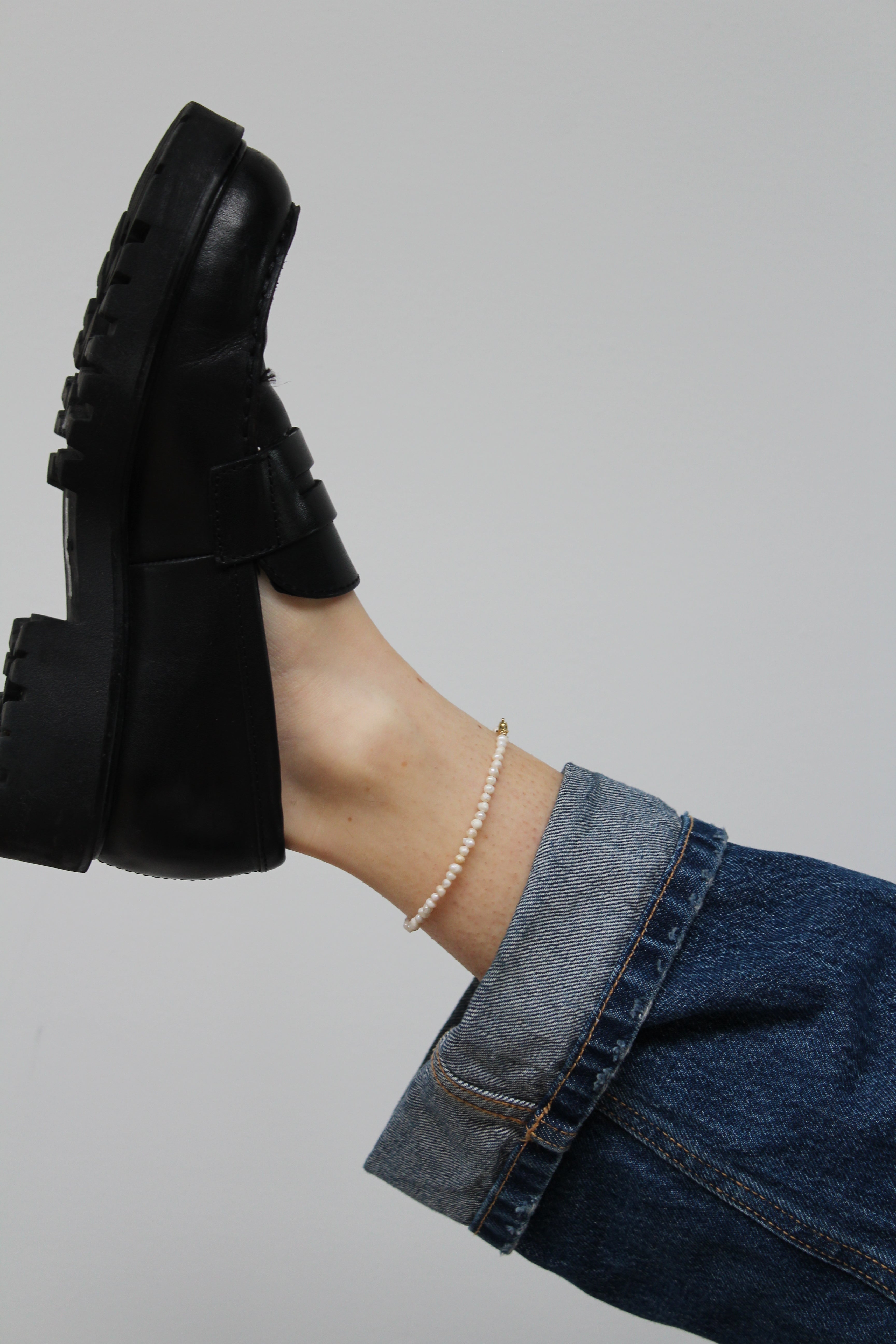 100% Real Fresh Water Pearl - Fusskettchen - Edelstahl