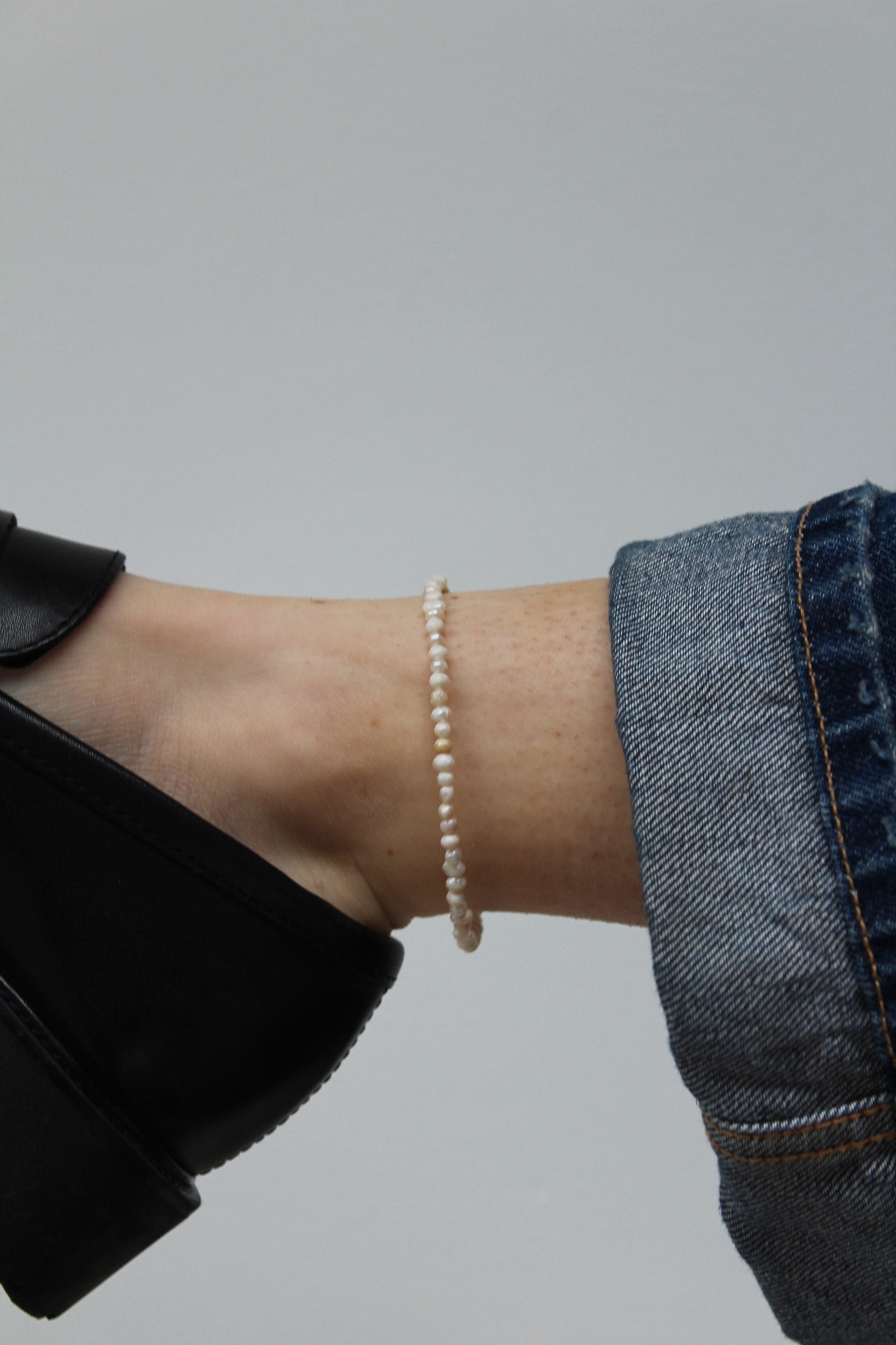 100% Real Fresh Water Pearl - Fusskettchen - Edelstahl