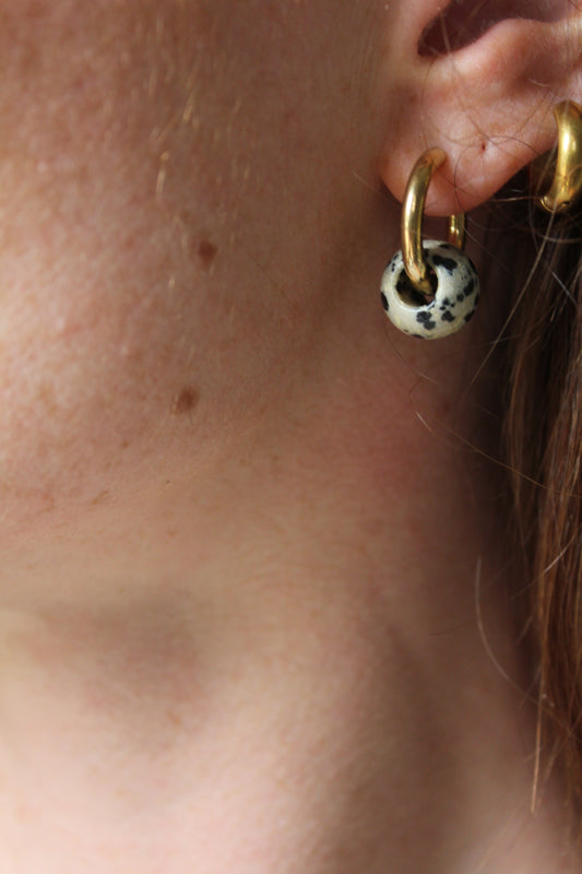 Merza - Orecchini - Clip On - Pietra naturale - Acciaio inossidabile