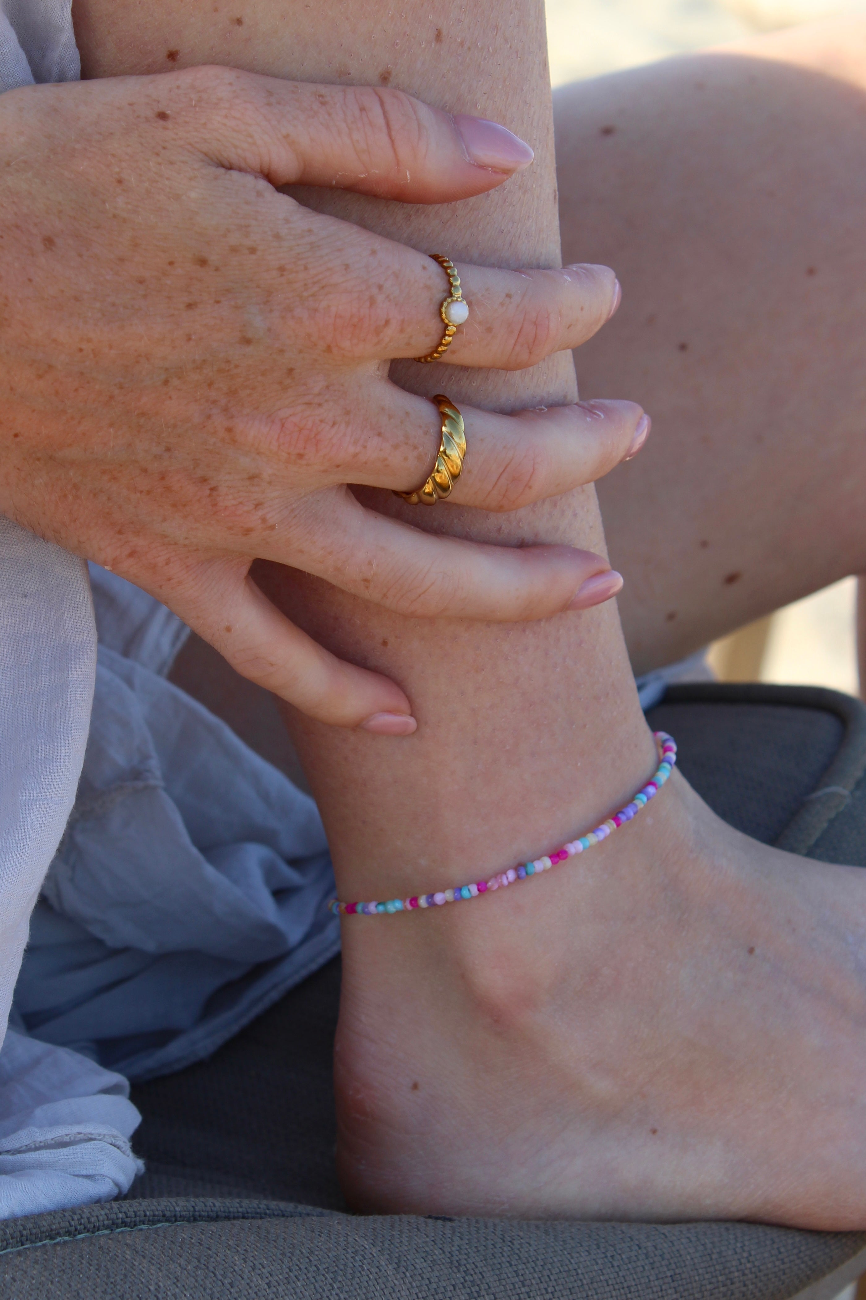 Nadine - Ring  - Stainless Steel - Verstelbaar - Natuursteen