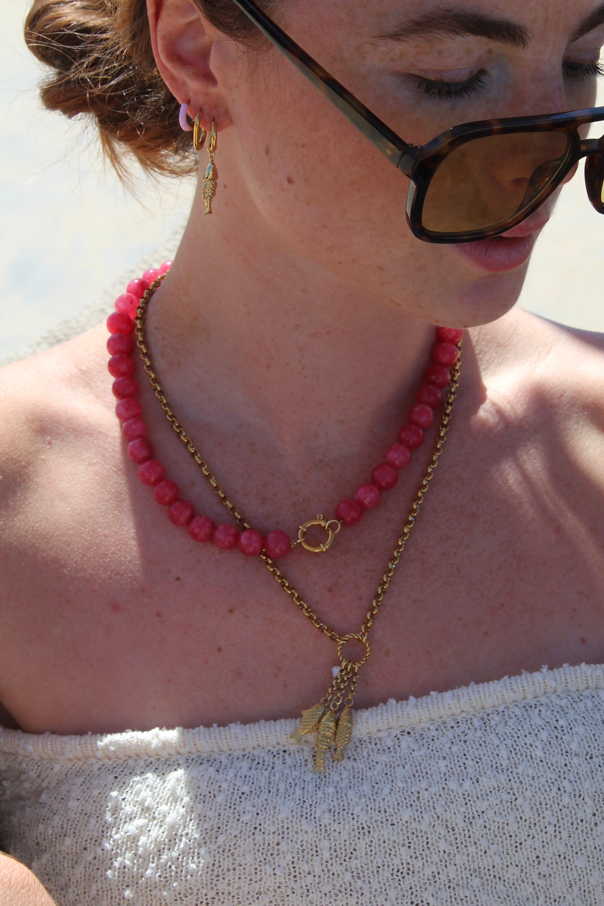 Samira - Necklace - Natural Stone -Stainless Steel