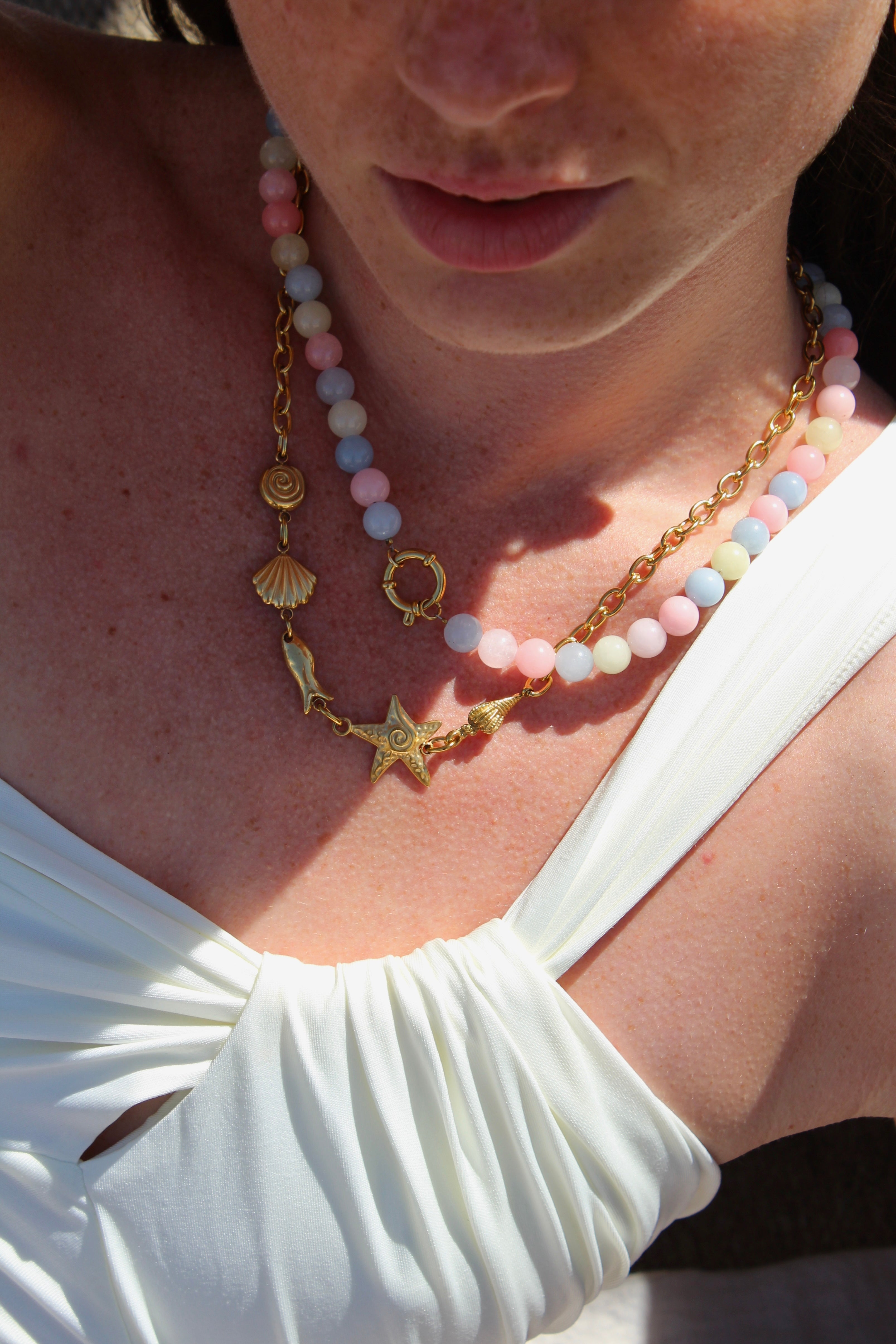 Samira - Necklace - Natural Stone -Stainless Steel