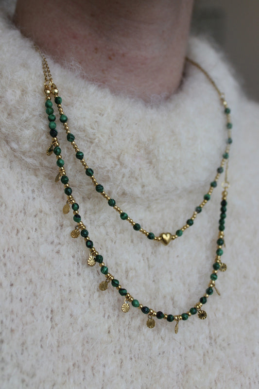 Ines - Halskette - Naturstein - Edelstahl