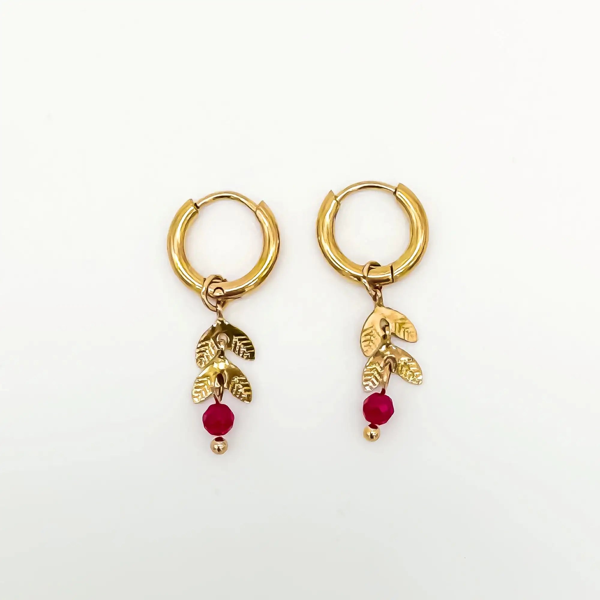 Stone Leaf - Ohrringe - Naturstein - Edelstahl