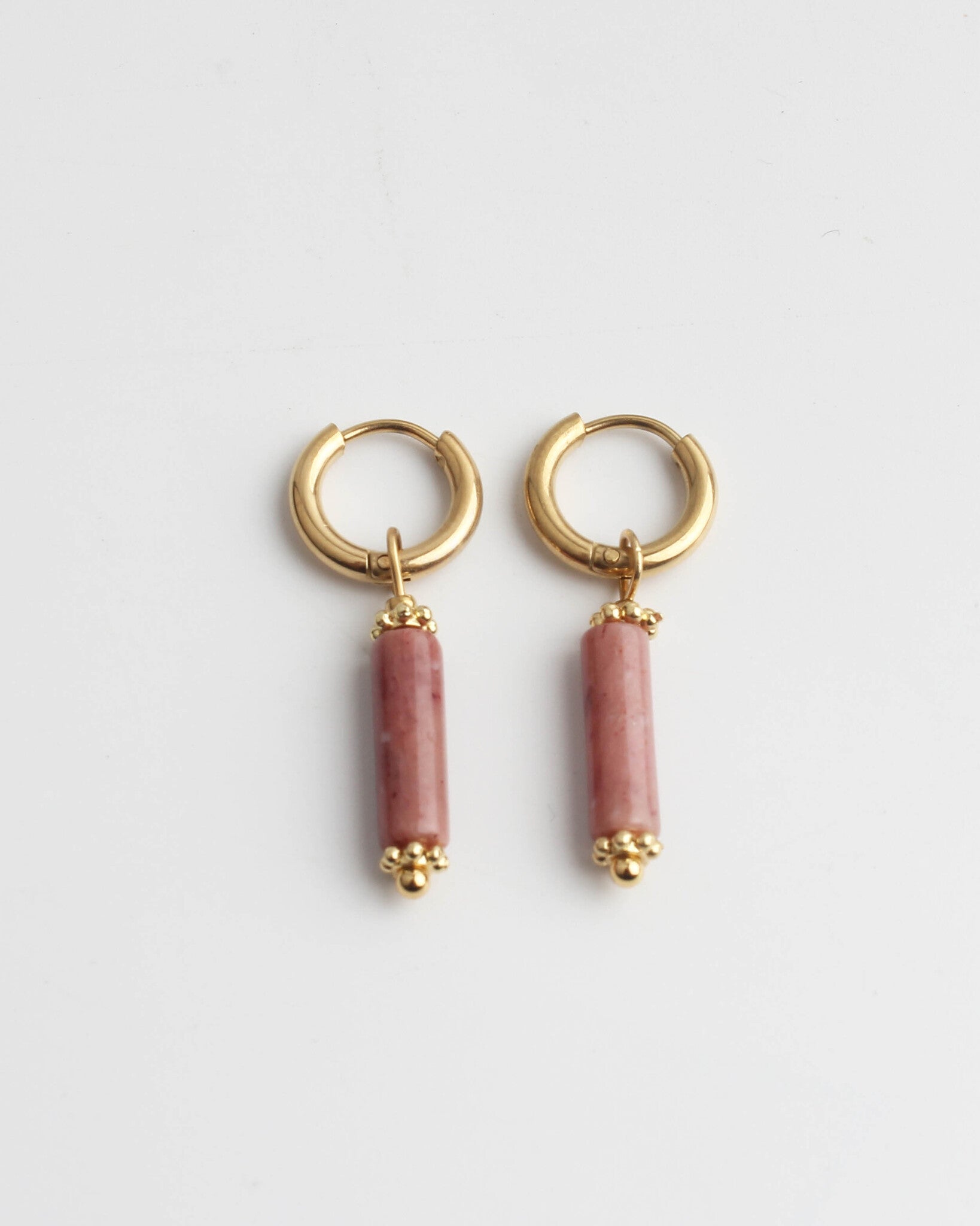 Olivia - Boucles d'oreilles - Pierre naturelle - Acier inoxydable