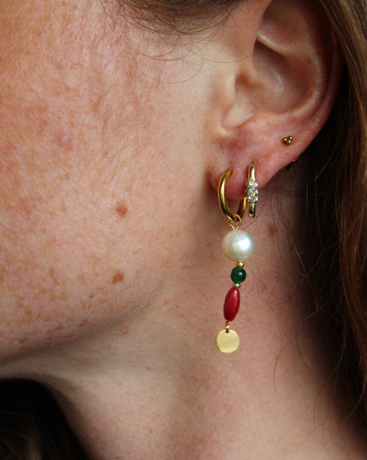 Quadratische Glitzer - Ohrringe - Edelstahl