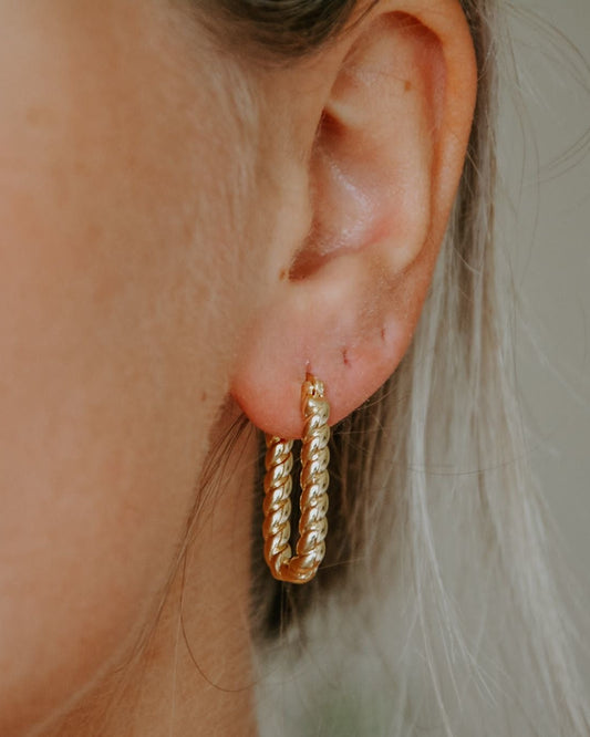 Gedrehtes Quadrat - Ohrringe - Edelstahl