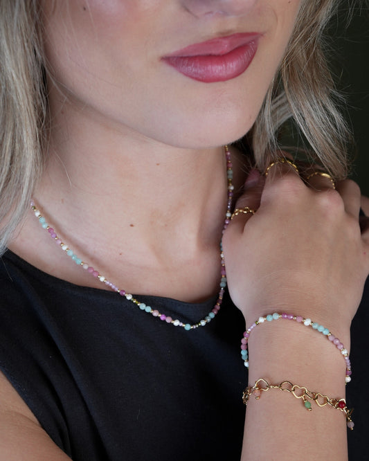 Diona - Necklace - Natural Stone - Stainless Steel