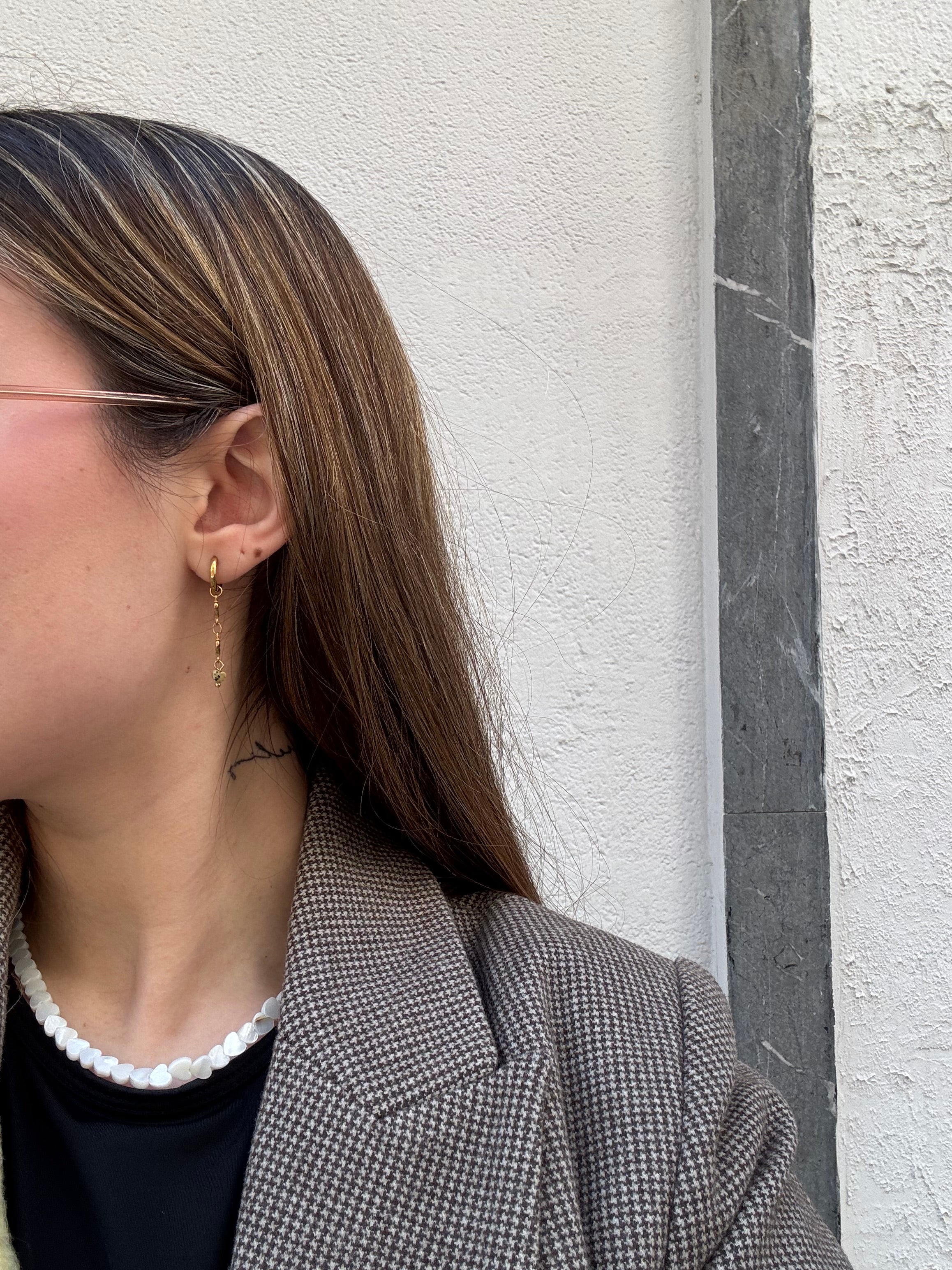 Hearts - Pendientes - Piedra natural - Acero inoxidable