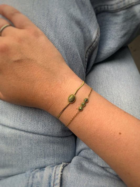 Demi - Bracelet - Pierre naturelle - Acier inoxydable