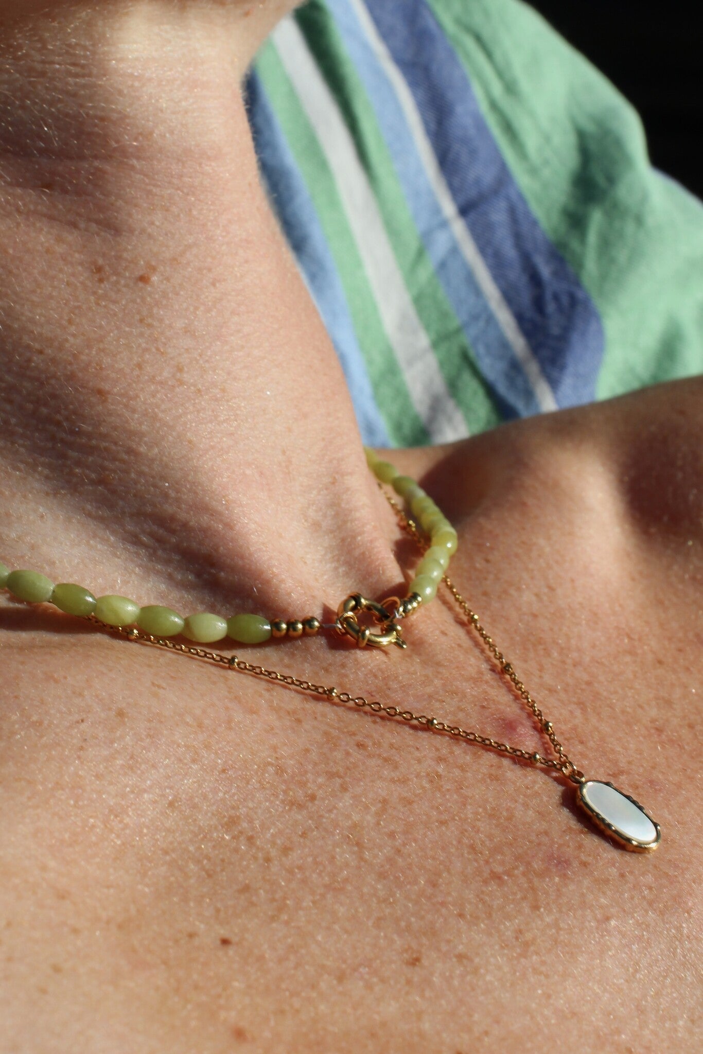 Evelyn - Collar - Piedra natural - Acero inoxidable