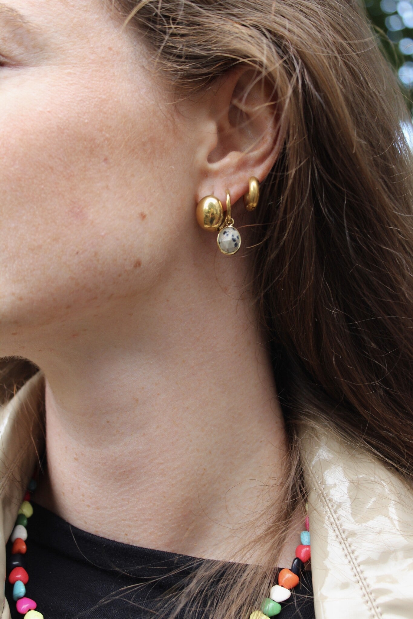 Ovally - Earrings - Natural Stone - Stainless Steel