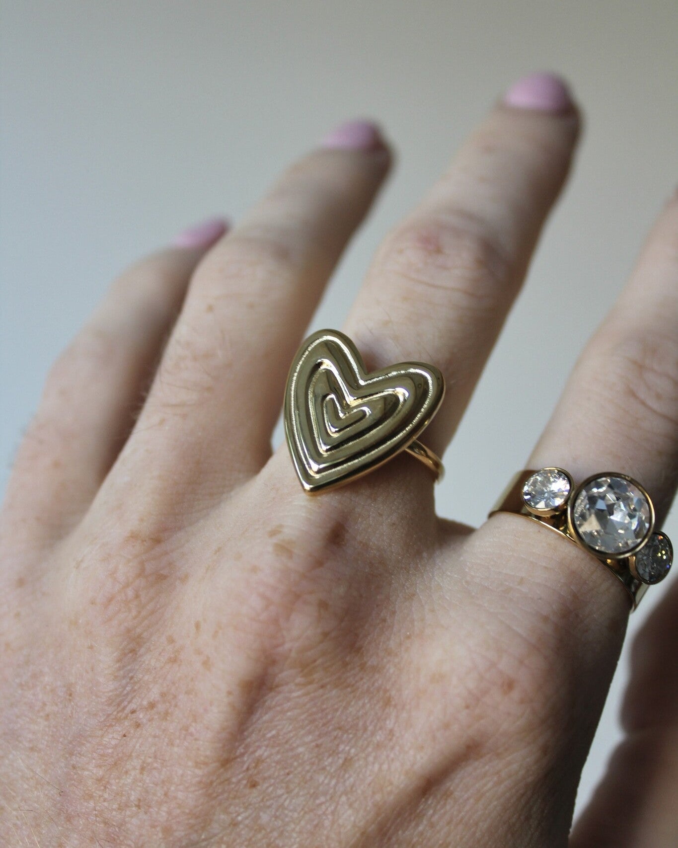 Groovy Heart - Ring - Stainless Steel - Verstelbaar