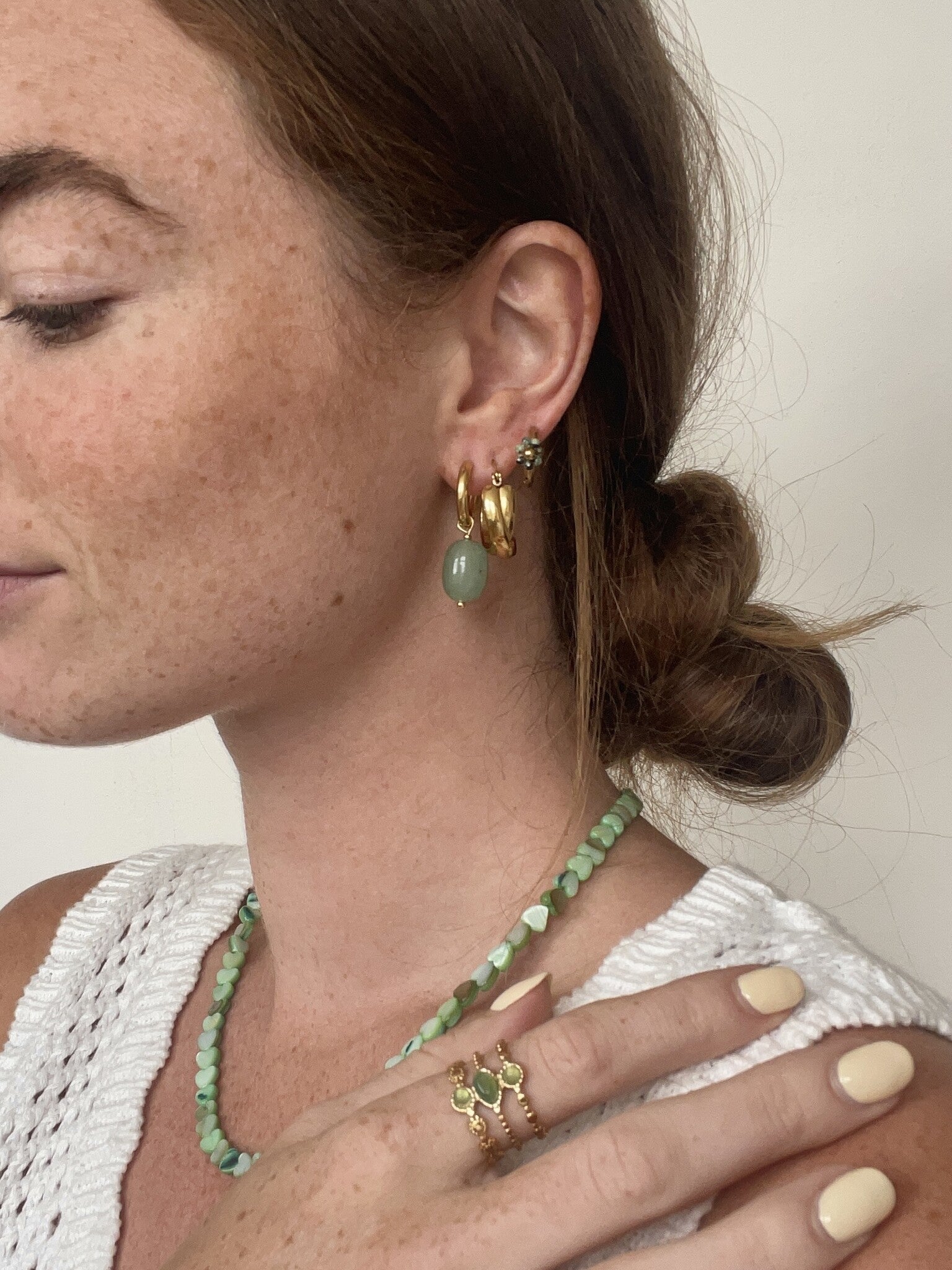 Heart To Heart - Necklace - Natural Stone - Stainless Steel