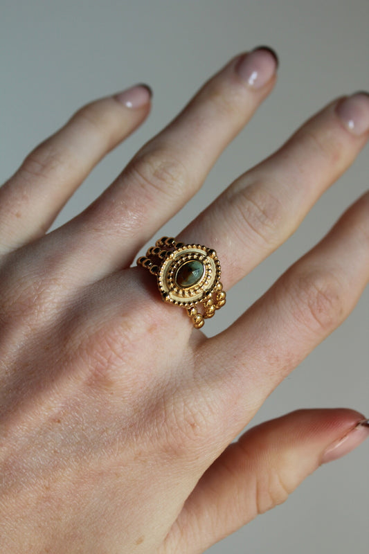 Senna - Ring - Naturstein - Edelstahl - Einstellbar