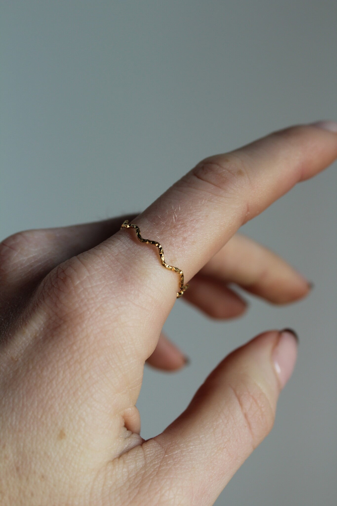 Thin Wave - Bague - Acier inoxydable - Ajustable