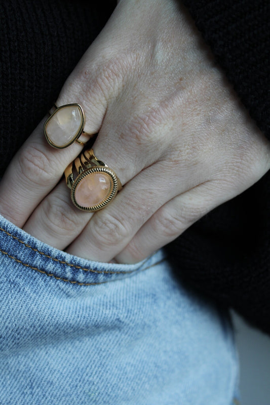 Doloris - Ring - Naturstein - Edelstahl - Verstellbar