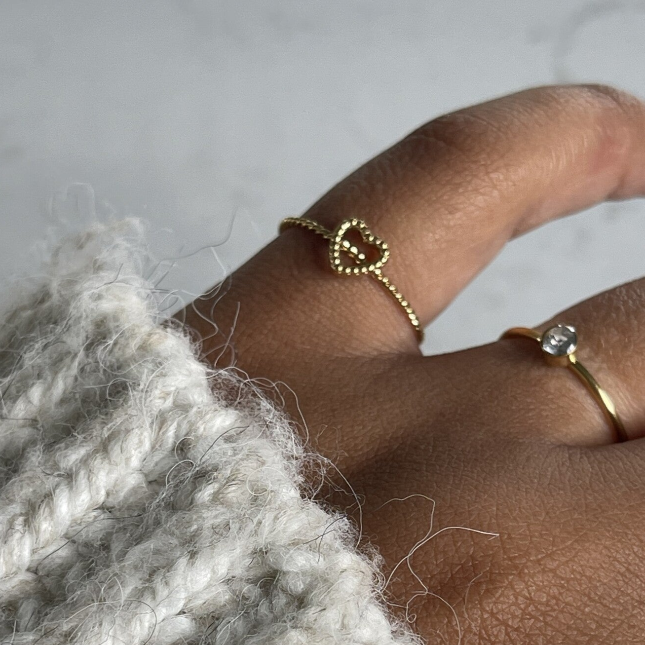 Minimalistic Heart - Anillo - Acero inoxidable - Ajustable