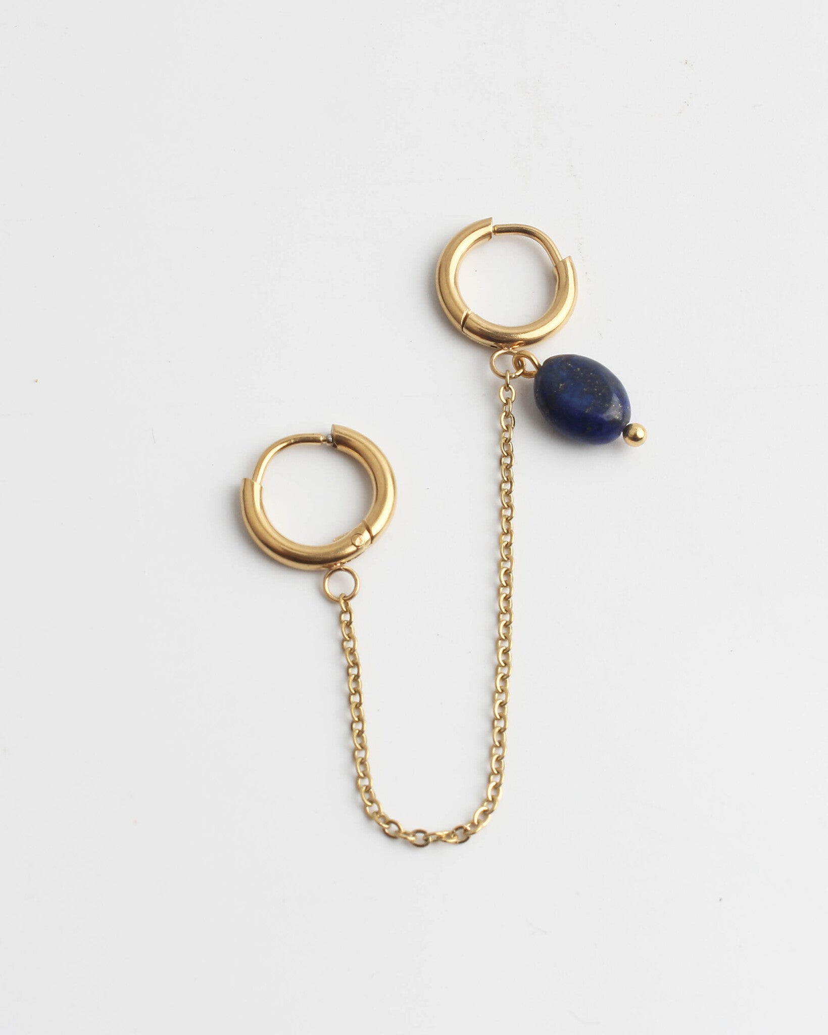 Natural stone - Boucle d'oreille double - Acier inoxydable