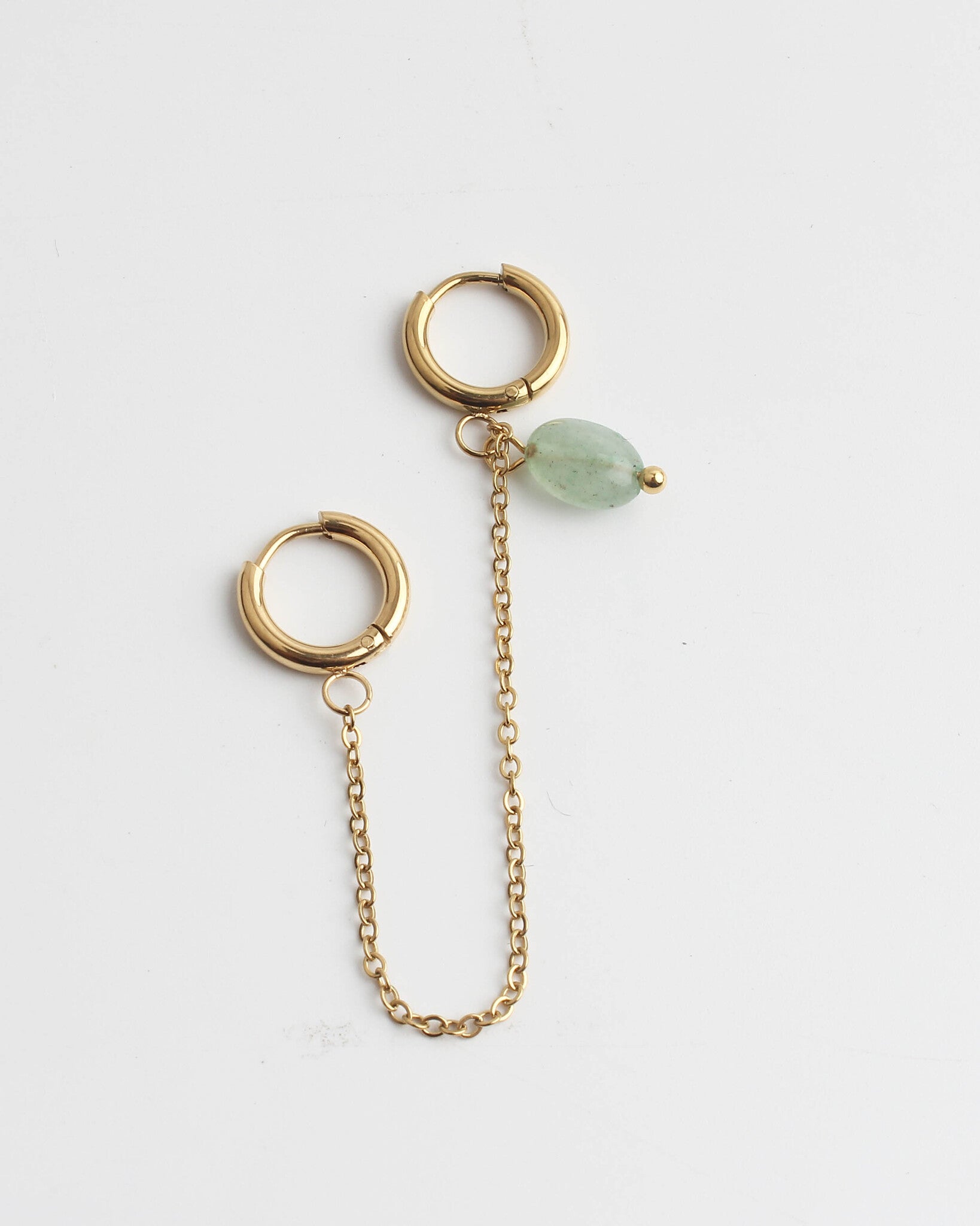 Natural stone - Boucle d'oreille double - Acier inoxydable